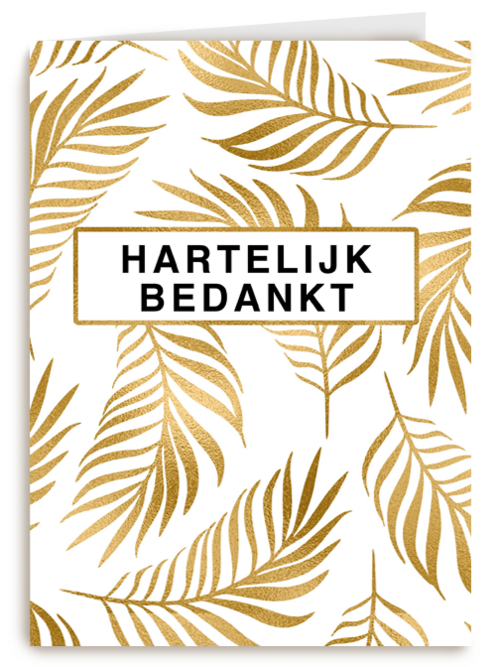 bedankt kaart zakelijk gouden bladeren