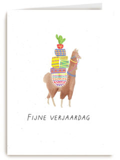 Lama verjaardagskaart fijne verjaardag