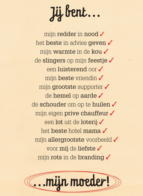 Moederdagkaart Lief ji bent een redder in nood