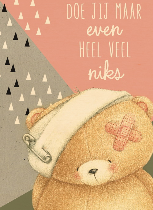 Houten Kaart Beterschapskaarten | Houten Kaart Hallmark | Beterschapskaarten | Forever Friends Meisje Doe Jij Maar Even Helemaal Niks