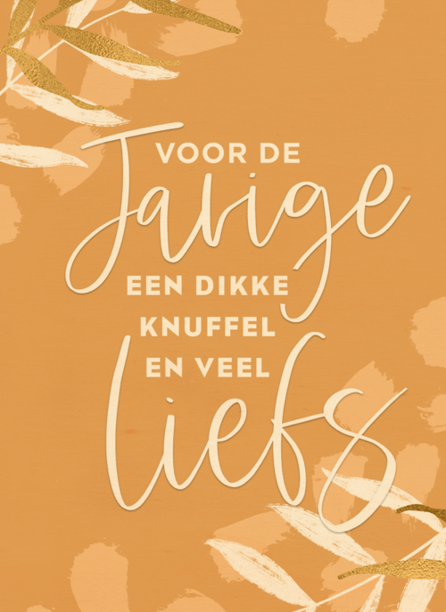 Verjaardagskaart een knuffel en veel liefs