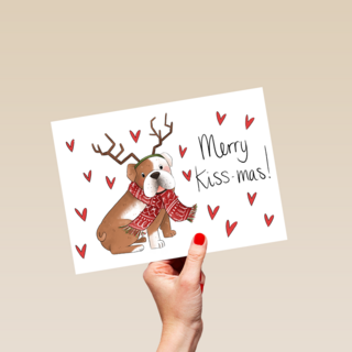 Kerstkaart Matia Studio merry kiss mas