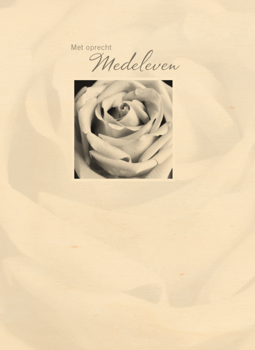 Houten Kaart Condoleance Kaarten | Houten Kaart Hallmark | Condoleance Kaarten | Roos Met Oprecht Medeleven
