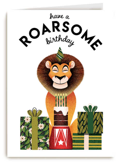 verjaardag kaart folio have a roarsome birthday leeuw