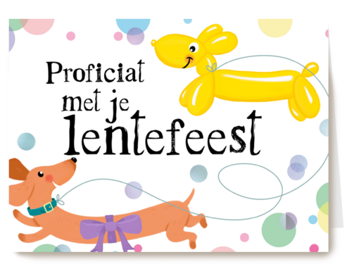 Kaart Hallmark | Lentefeest | Ballonhond Proficiat Met Je Lentefeest