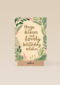 botanical kaart hugs kisses and birthday wishes