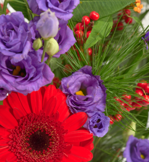 Boeket Bloemen Joyful Season Met Vaas