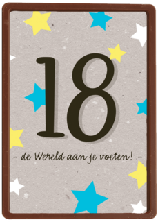 Verjaardagskaart 18 de wereld aan je voeten