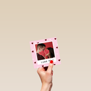 valentijnskaart foto i love you hartjes