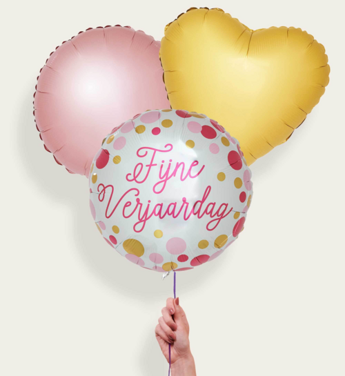 Ballonnentros Happy Birthday Roze Goud