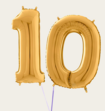 Cijferballon 10 Jaar Goud XL