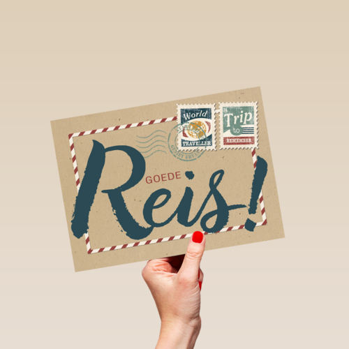 restyle reizen kaart met de tekst goede reis