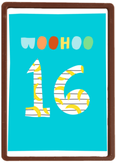 Verjaardagskaart woohoo 16 tiener jongen