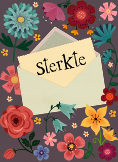 Sterkte kaart envelop en bloemen