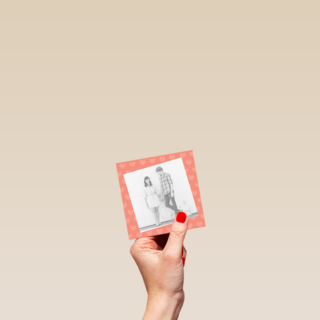 fotokaart vierkant blanco simpel hartjes achtergrond