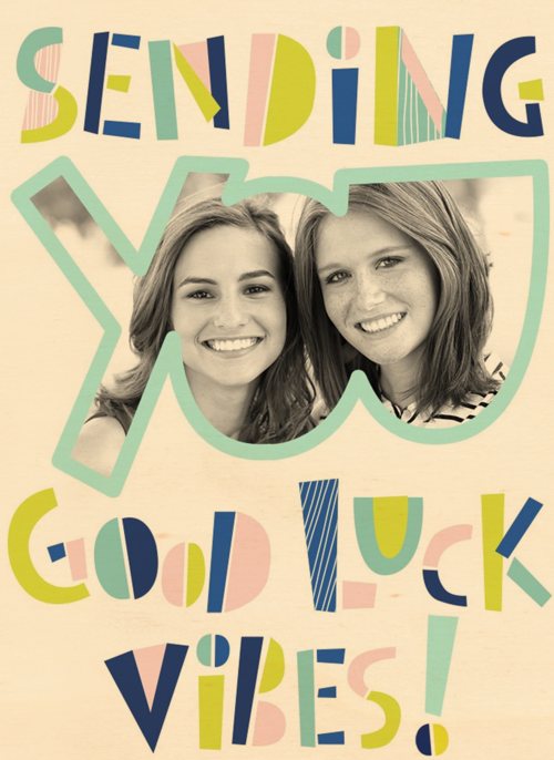 Houten Kaart | Sending You Good Luck Vibes Met Foto