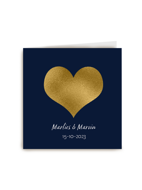 valentijnskaart stijlvol trouwdag gouden hart
