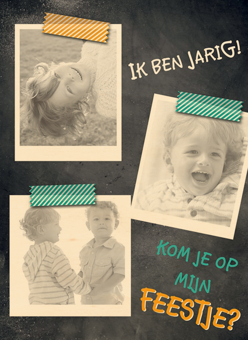 Houten Kaart Kinderfeest | Houten Kaart Hallmark | Kinderfeest | Stoere Uitnodiging Voor Verjaardag Jongen