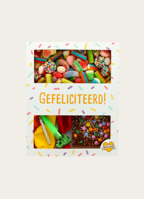 Brievenbus Snoep Cadeau Mix Gefeliciteerd! | Veel Liefs Cadeau Chocolade |