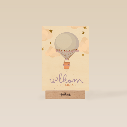 Adoptie felicitatiekaart luchtballon