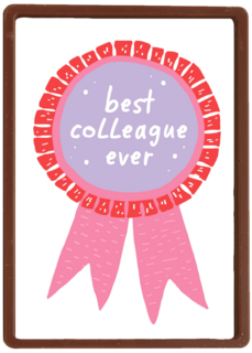 Bedankt kaart thuiswerken best collegue ever roze