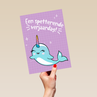 een narwal op je spetterende verjaardag