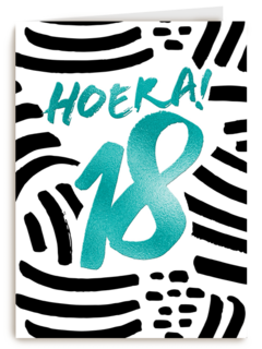 verjaardagskaart hoera groene 18 jongen man