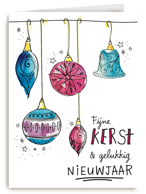 kerstkaart Fijne kerst en gelukkig NIEUWJAAR