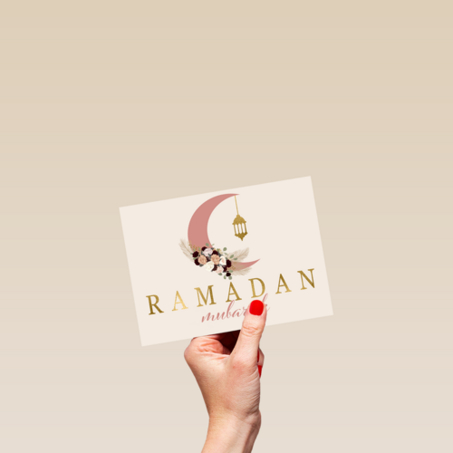 Eid Mubarak kaart met Ramadan Mubarak