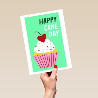 Verjaardagskaart Happy Cake Day Cupcake