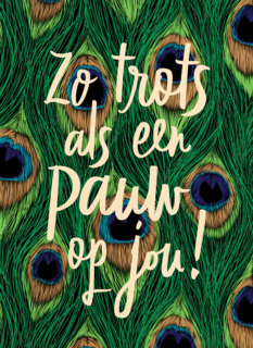 geslaagd kaart zo trot als een pauw