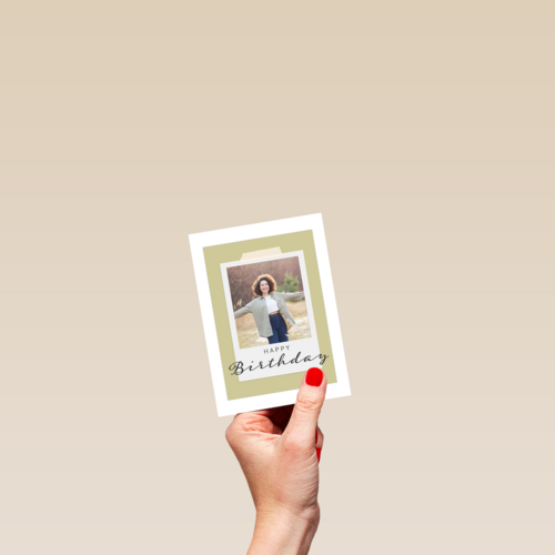 Happy Birthday fotokaart polaroid