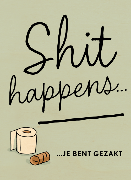 Houten Kaart Diploma | Hallmark | Houten Kaart Hallmark | Diploma | Shit Happens Gezakt