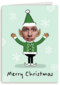 merry christmas met deze foto elf kaart