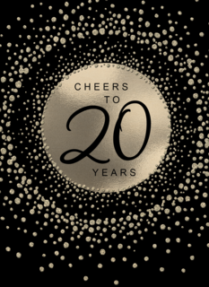Verjaardagskaart leeftijden Cheers to 20 years