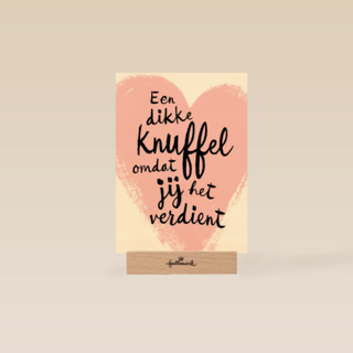 een dikke knuffel omdat je het verdient kaart