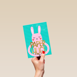 Pasen kaart Paashaas paper hug