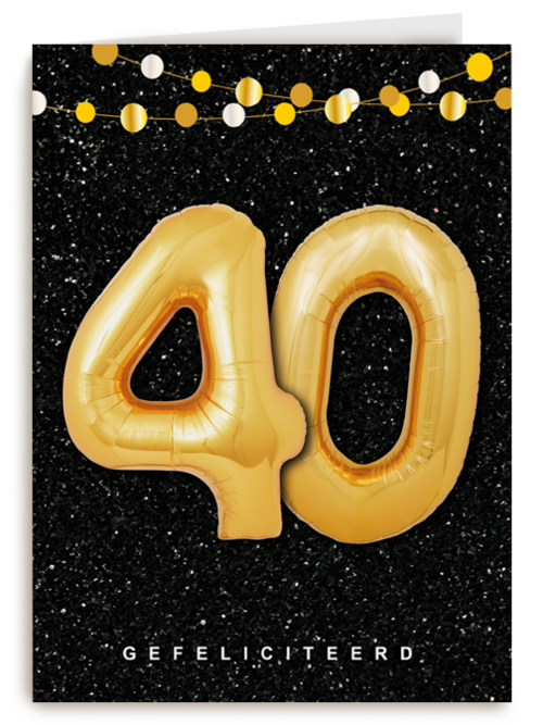 Verjaardagskaart Hallmark | Verjaardagskaart Leeftijden 40 Ballonletters
