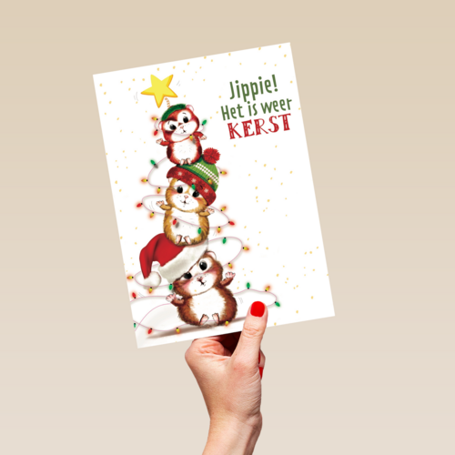 kerstkaart jippie het is weer kerst