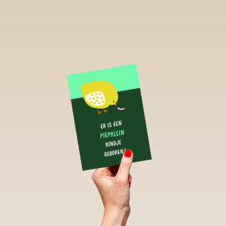 Geboortefelicitatie piepklein kindje geboren