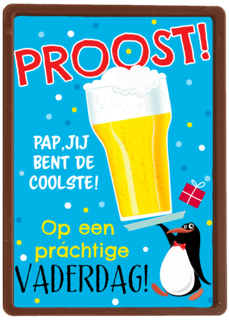 vaderdag kaart pinguin proost