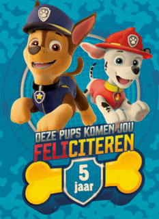Paw Patrol kaart deze pups komen jou feliciteren