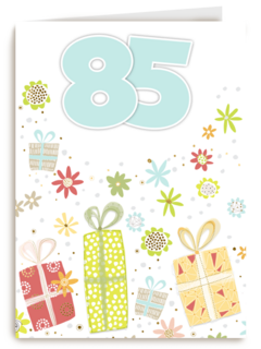 een fleurige 85ste verjaardag met cadeautjes