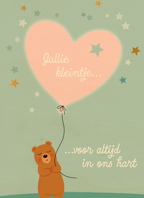 beer kleintje voor altijd in ons hart kaart