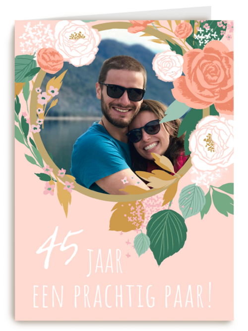 Kaart Hallmark | Huwelijksjubileum | 45 Jaar Een Prachtig Paar Fotokaart