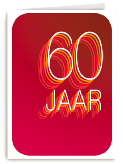 Verjaardagskaart 60 jaar rood