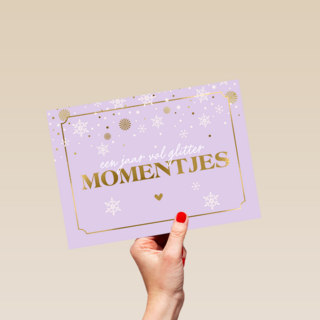 Kerstkaart een jaar vol glitter momentjes