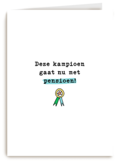 Pensioen deze kampioen gaat met pensioen
