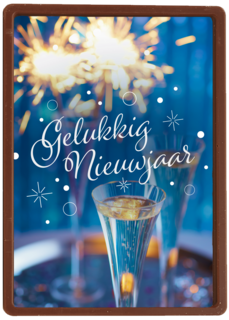 gelukkig nieuwjaar met sterretjes en bubbels