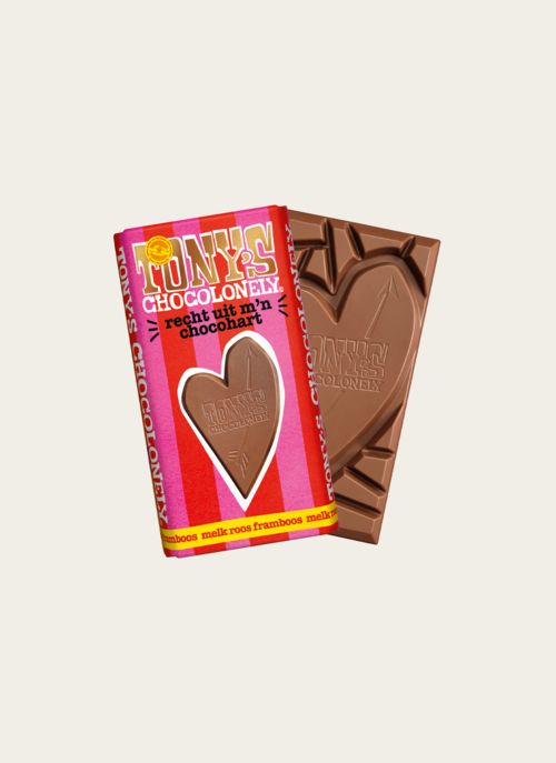 Tony Chocolonely Recht Uit Mijn Chocohart Melk Roos Framboos | Tony